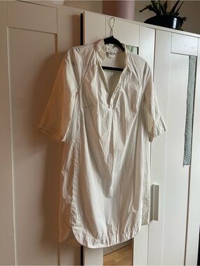 Carven Cream Collared Shirt Dress